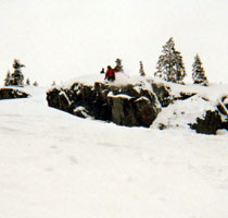 Alex Pinchot at the Neanderthal Cliffs at Crystal Mountain